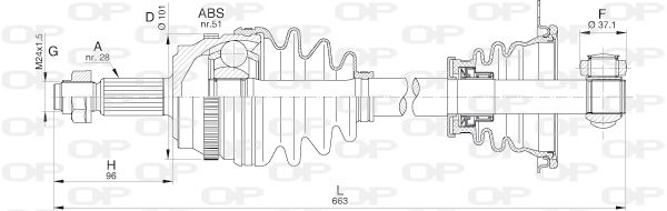 OPEN PARTS Приводной вал DRS6212.00